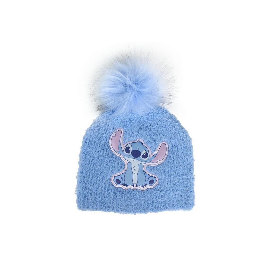 Point de bonnet tricoté bleu
