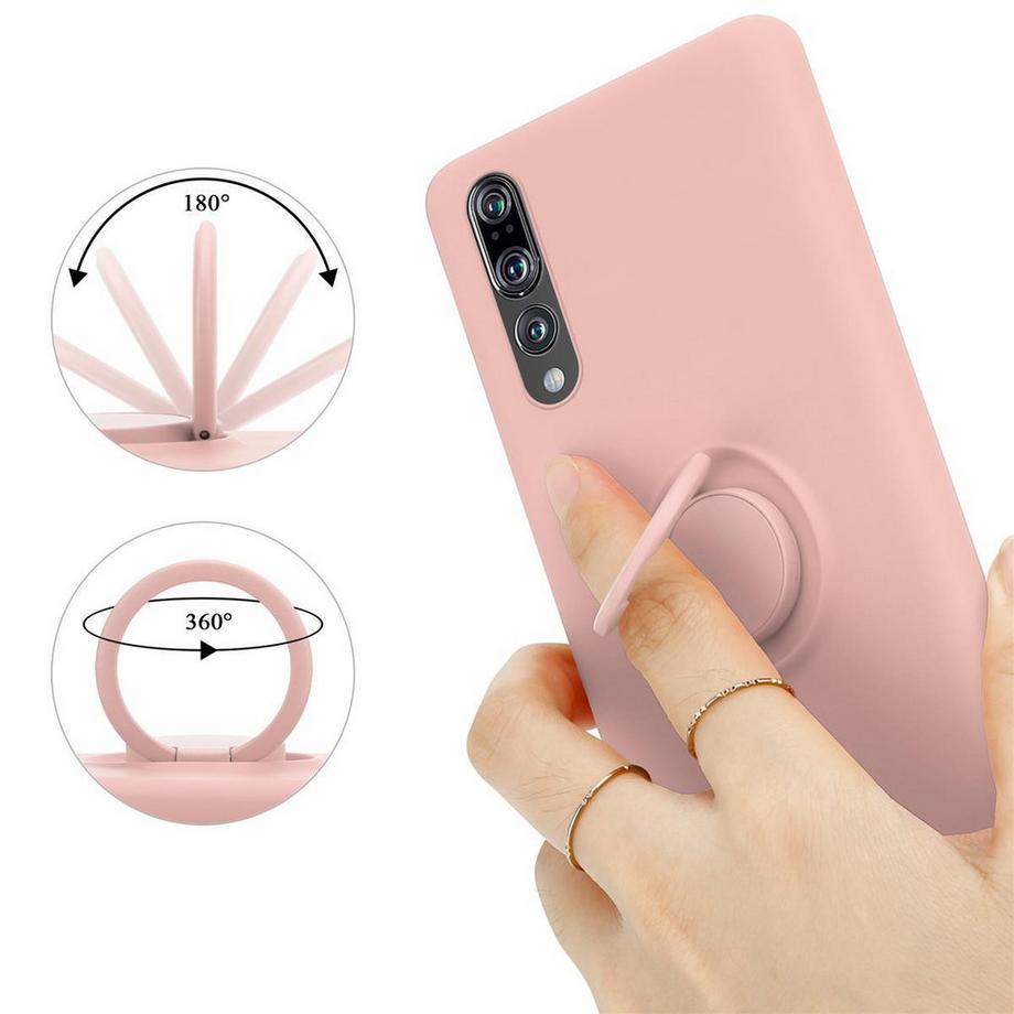 Cadorabo  Hülle für Huawei P20 PRO  P20 PLUS TPU Silikon mit Ring Liquid 