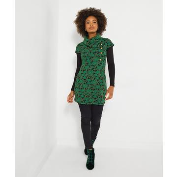 Stretch-Jacquard-Tunika mit Blumenprint