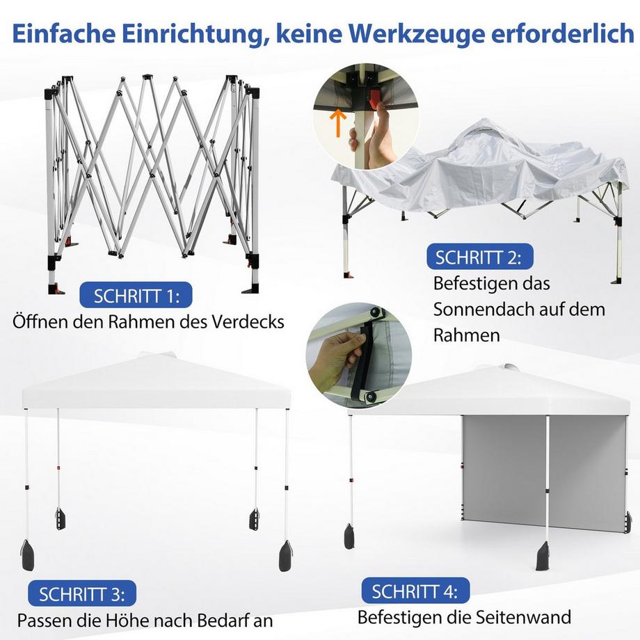 Northix Pop-Up-Pavillon mit Seitenwänden  