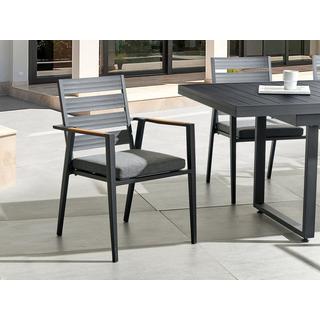 Beliani Lot de 6 chaises de jardin avec coussins en Aluminium Moderne TAVIANO  