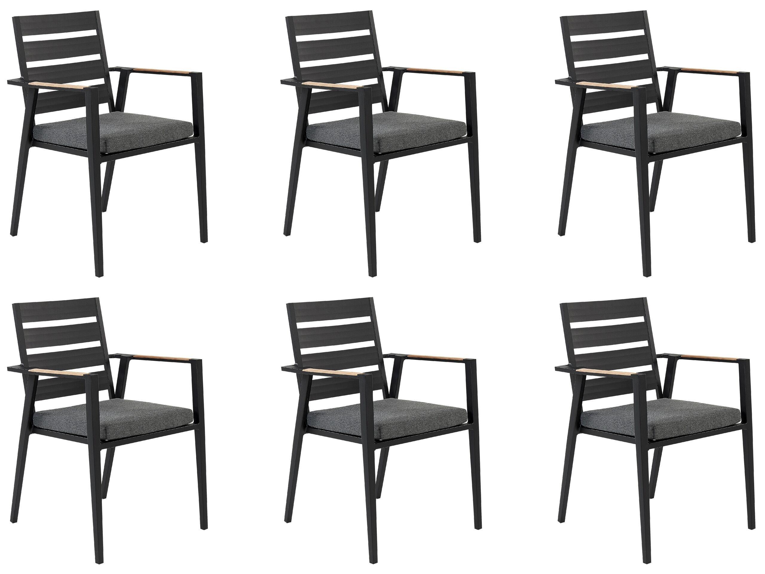 Beliani Lot de 6 chaises en Aluminium Moderne TAVIANO  