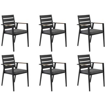 Lot de 6 chaises en Aluminium Moderne TAVIANO