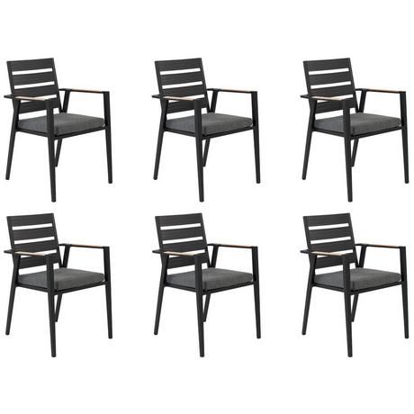 Beliani Lot de 6 chaises en Aluminium Moderne TAVIANO  