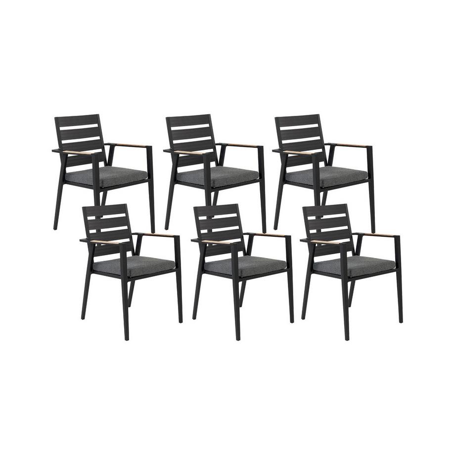 Set mit 6 Stühlen und Sitzkissen aus Aluminium  TAVIANO