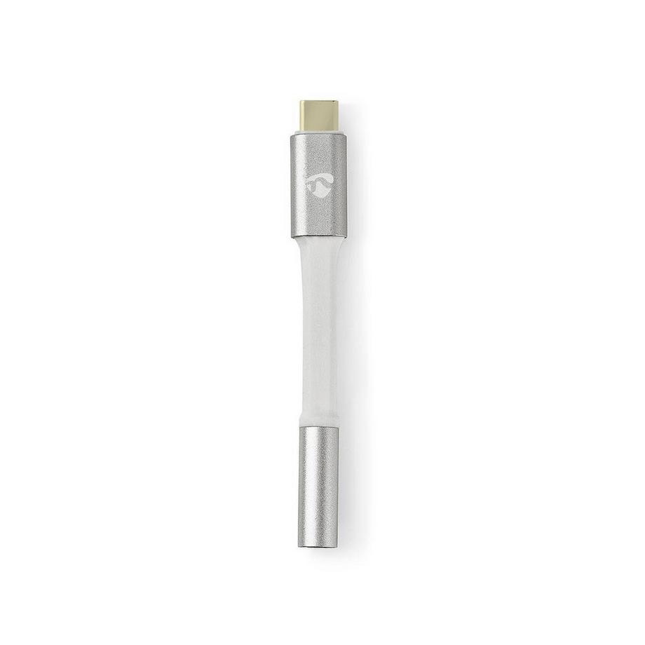 Adattatore USB-C™ | USB 2.0 | USB-C™ Maschio | 3,5 mm Femmina | 0,08 m | Rotondo | Placcato oro | Intrecciato / Nylon | Argento / Bianco | Scatola con finestra coperta