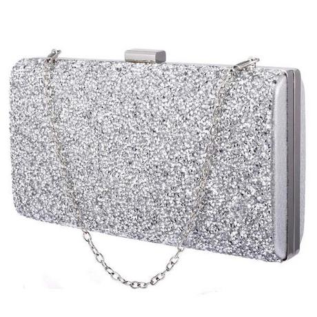 B2X Pochette Scintillante Argent  