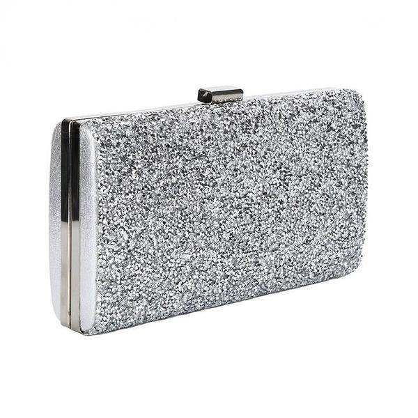 B2X Funkelnde Silber Clutch  