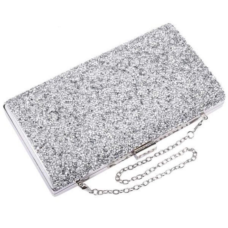 B2X Funkelnde Silber Clutch  