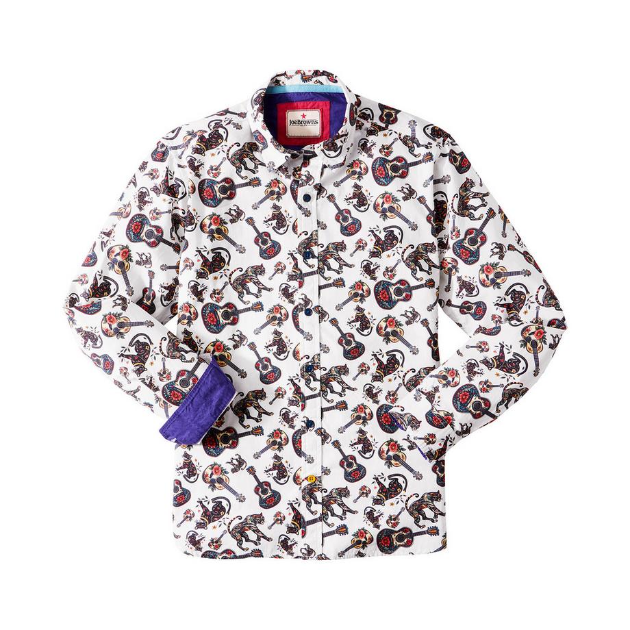 Joe Browns Camicia Chitarra Motivo Grande Felino  