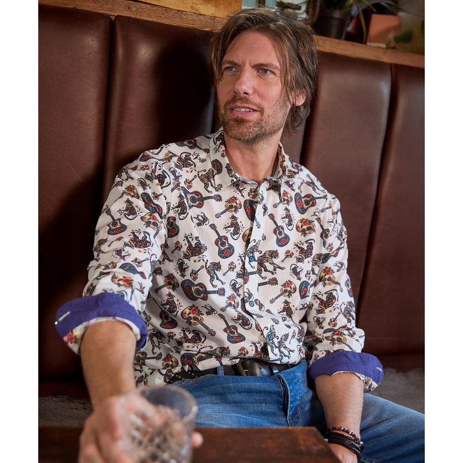 Joe Browns Camicia Chitarra Motivo Grande Felino  