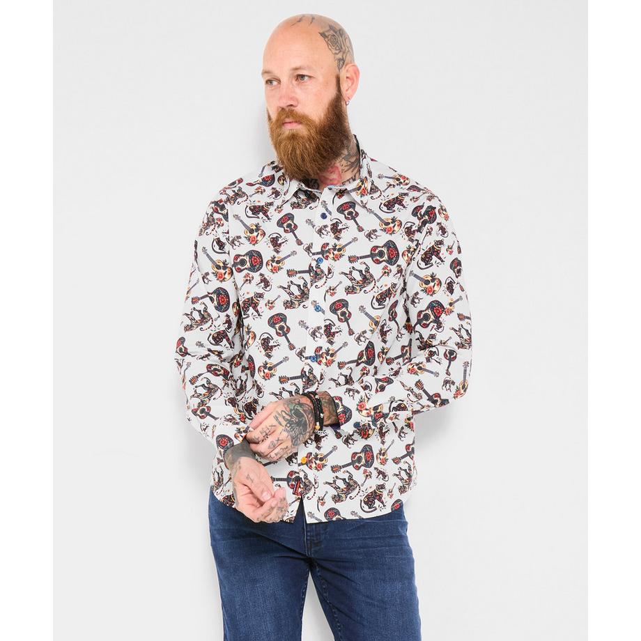 Joe Browns Camicia Chitarra Motivo Grande Felino  