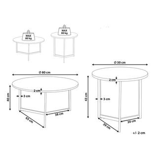 Beliani Ensemble de tables en MDF Industriel TIPPO  