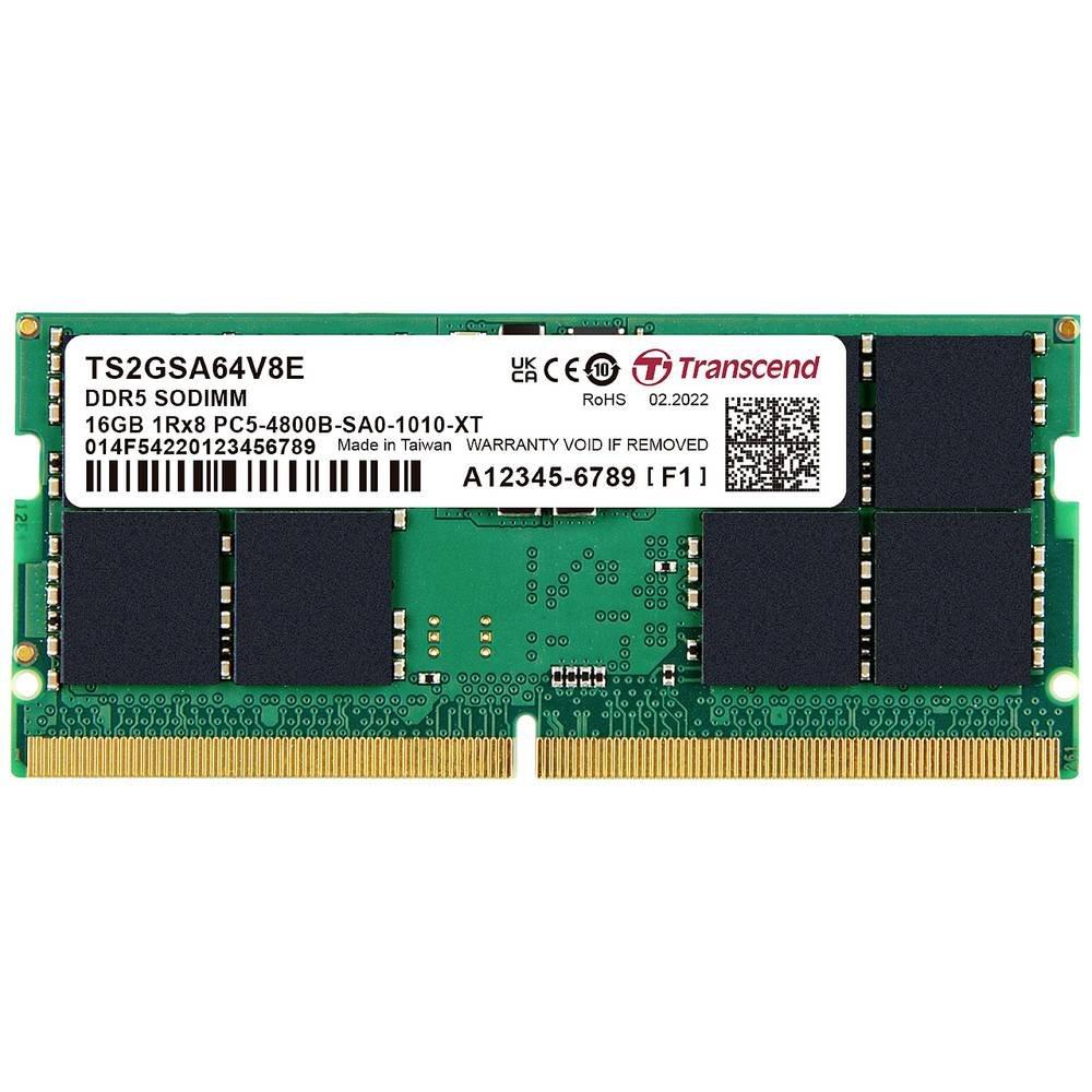 Transcend  Laptop-Arbeitsspeicher Kit Industrial DDR5 16 GB 2 x 8 GB 4800 MHz 262pin SO-DIMM CL40 