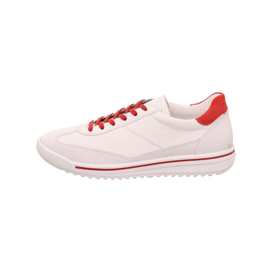 Legero Sneaker blanche basse avec lacets rouges  
