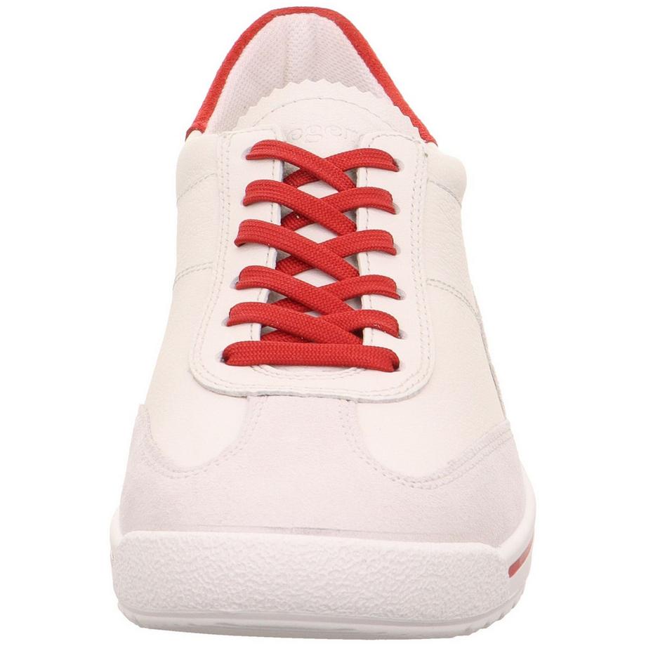 Legero Sneaker blanche basse avec lacets rouges  