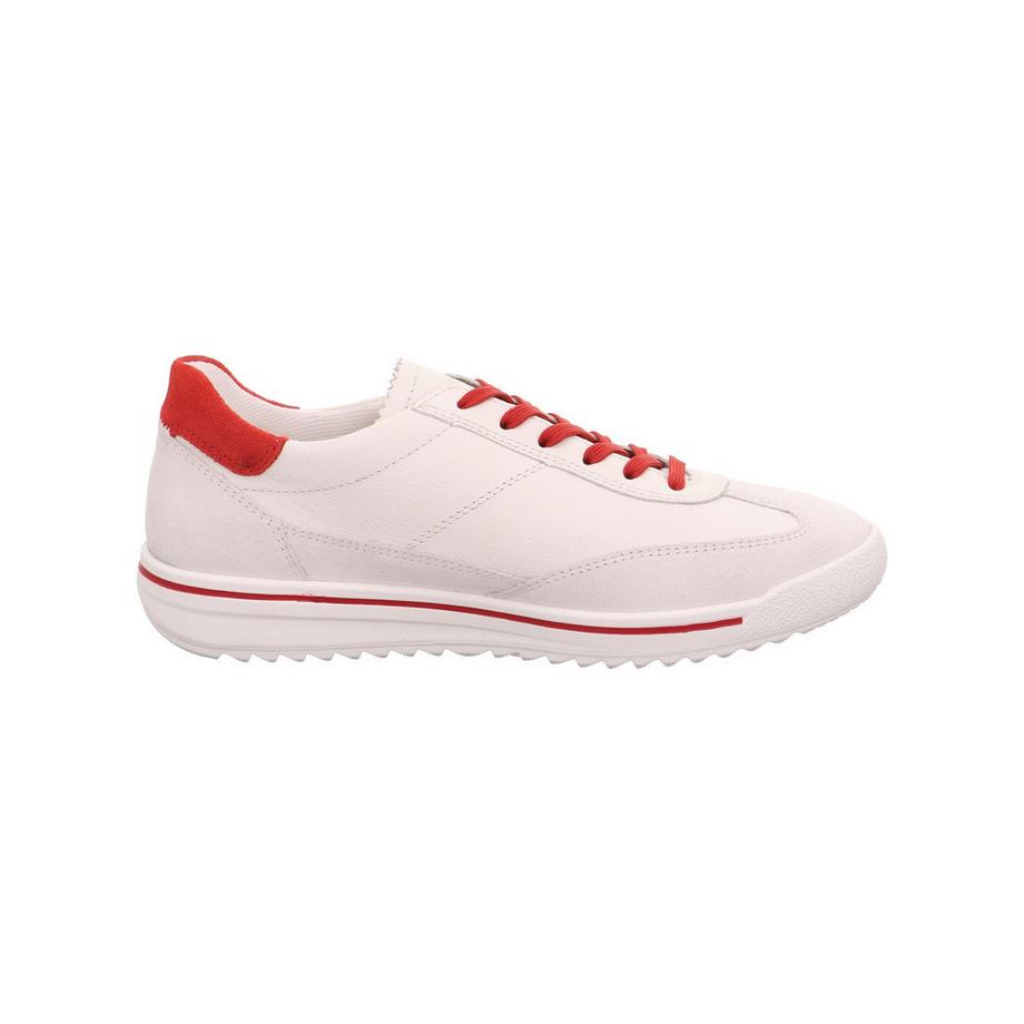 Legero Sneaker blanche basse avec lacets rouges  