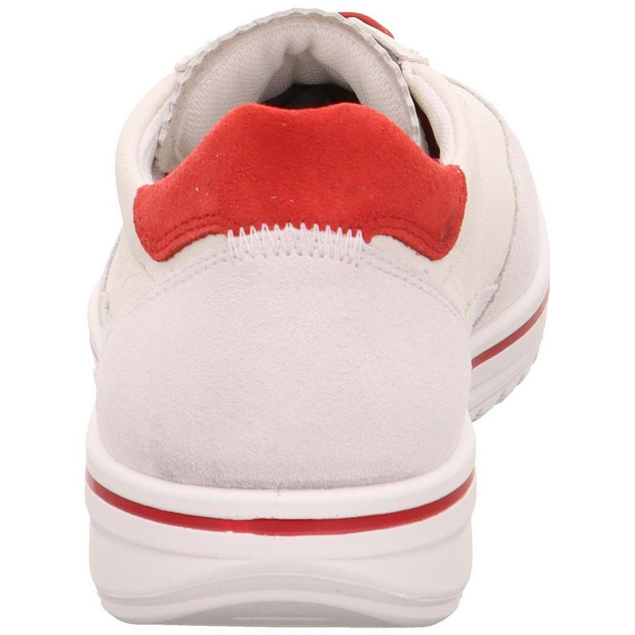 Legero Sneaker blanche basse avec lacets rouges  