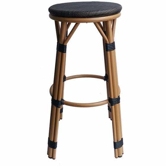 mutoni Tabouret de bar de jardin polyrotin brun foncé  