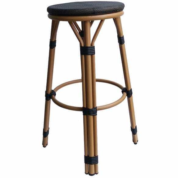 mutoni Tabouret de bar de jardin polyrotin brun foncé  