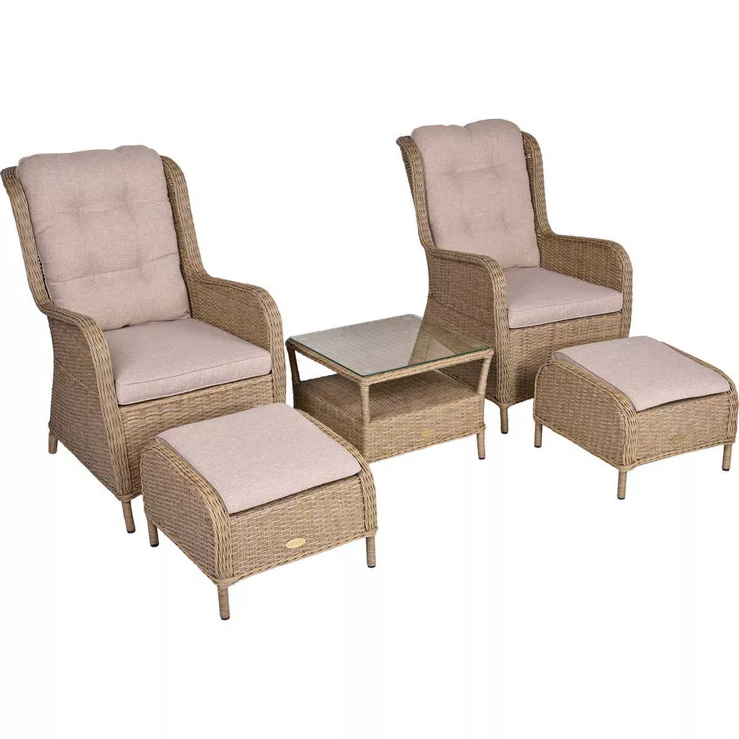 mutoni pleasure - Gartensessel-Set Valencia (5-tlg), One Size