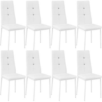 8 Esszimmerstühle, Kunstleder mit Glitzersteinen