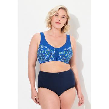 Soutien-gorge de maintien, fermeture à l'avant, motif à pois, bonnet C-F