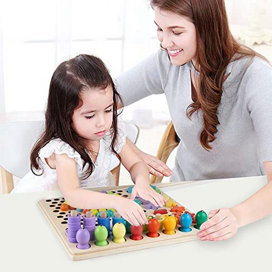 Activity-board  Kleinkindspielzeug, Holzschnurperlen, Waldorf-Spielzeug, Regenbogenperlen 