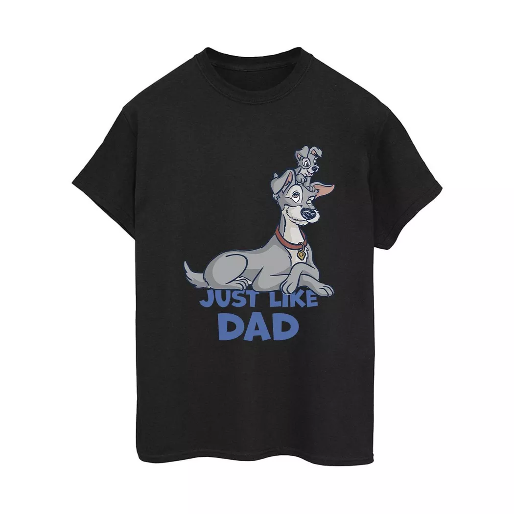 Disney - Lady And The Tramp Just Like Dad TShirt, für Damen, Schwarz, Größe XL