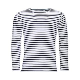 SOLS Marine Gestreiftes Langarm T-Shirt  