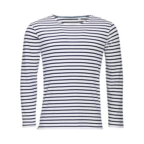 SOLS Marine Gestreiftes Langarm T-Shirt  