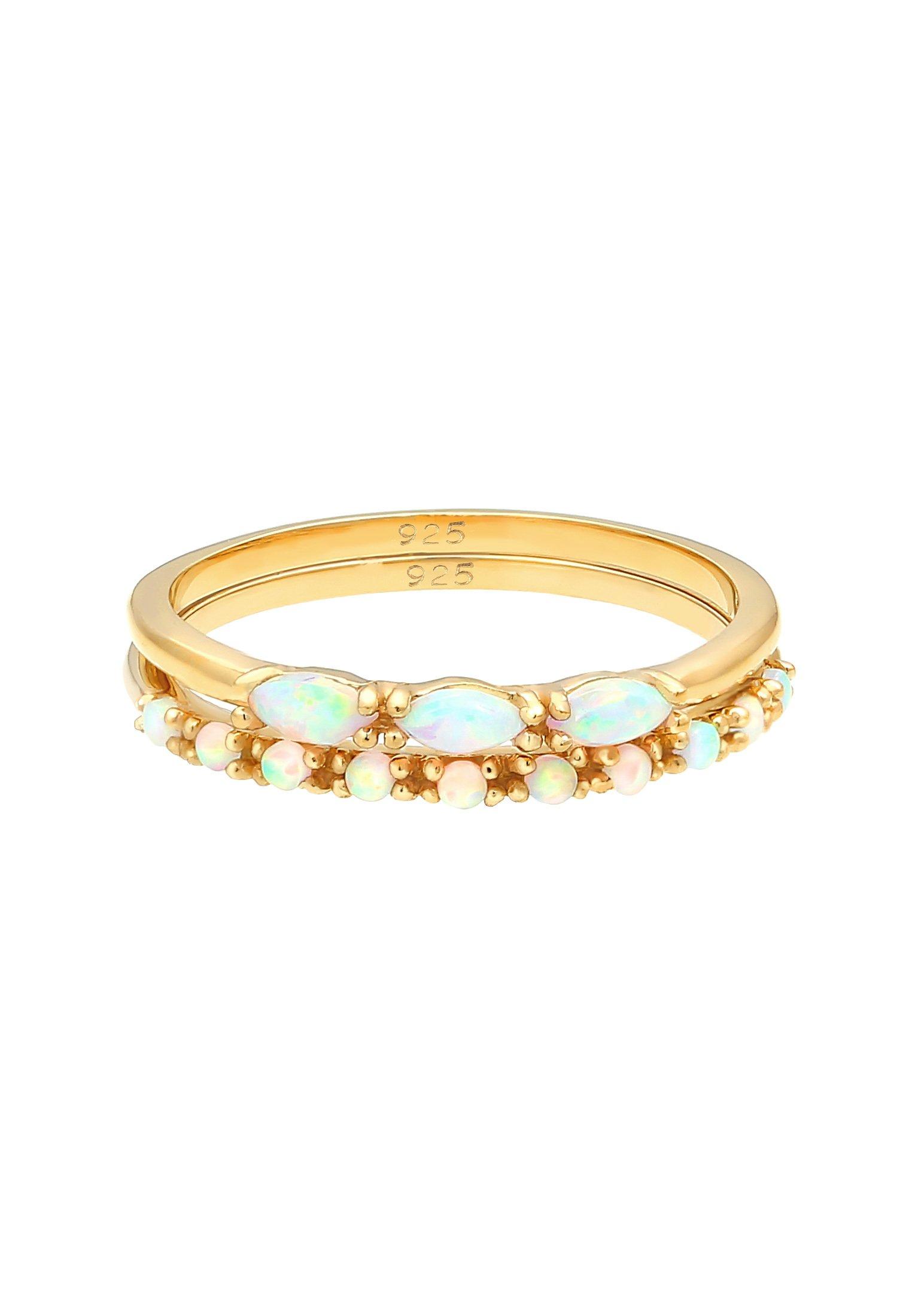 Elli  Ring Set Vintage Design Synthetischer Opal 