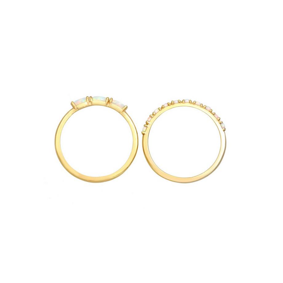 Elli  Ring Set Vintage Design Synthetischer Opal 