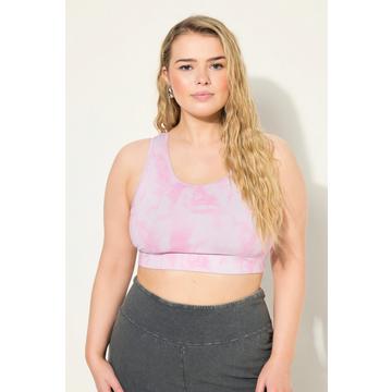 Brassière de sport à bonnets souples et dos nageur, imprimé batik