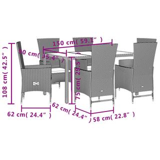 VidaXL Garten essgruppe poly-rattan  