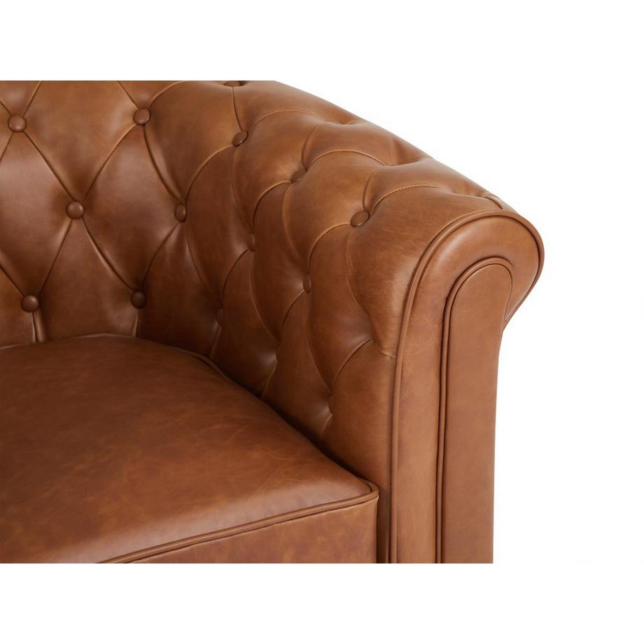 Vente-unique Canapé 3 places en cuir de vachette camel CHESTERFIELD  