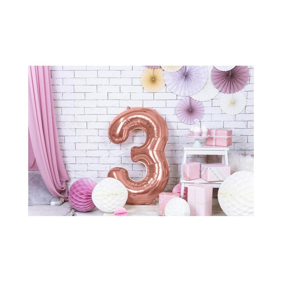 PartyDeco  Balloon en folie  Chiffre 3 