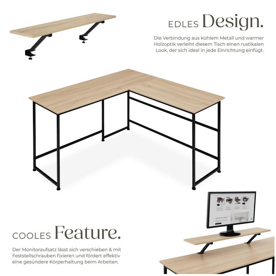 Tectake Schreibtisch Melrose Industrial Style Holz und Stahl  