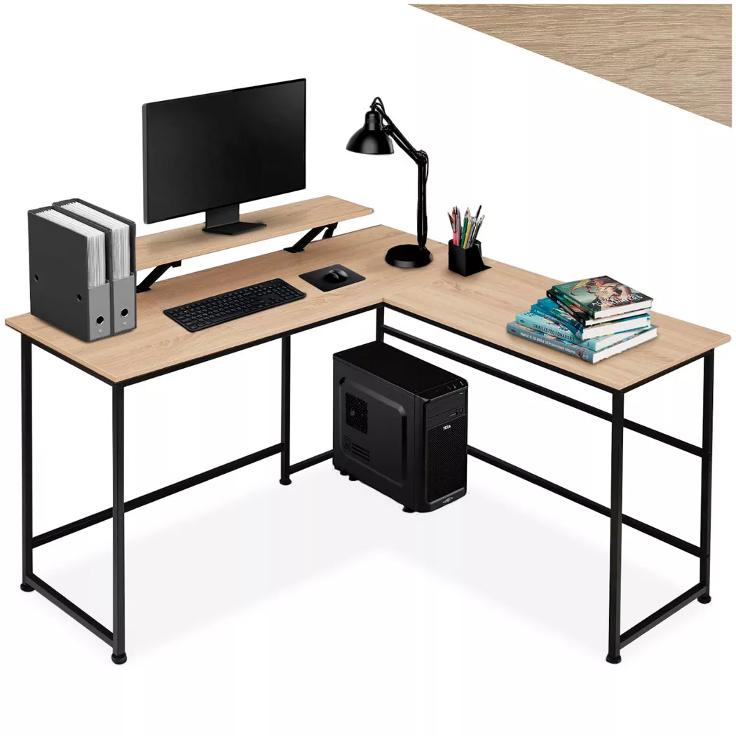 Tectake - Bureau MELROSE style industriel, 140 cm, Sable