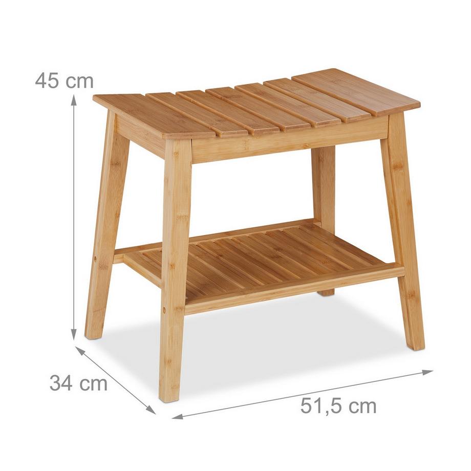B2X  Bambus-Badhocker mit Ablage 