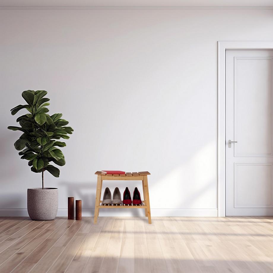 B2X  Bambus-Badhocker mit Ablage 