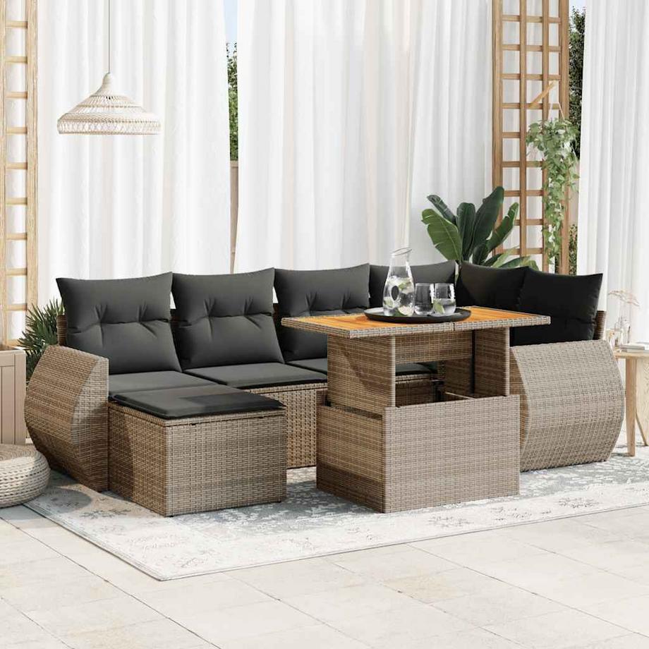 VidaXL set di divani da giardino Polirattan  