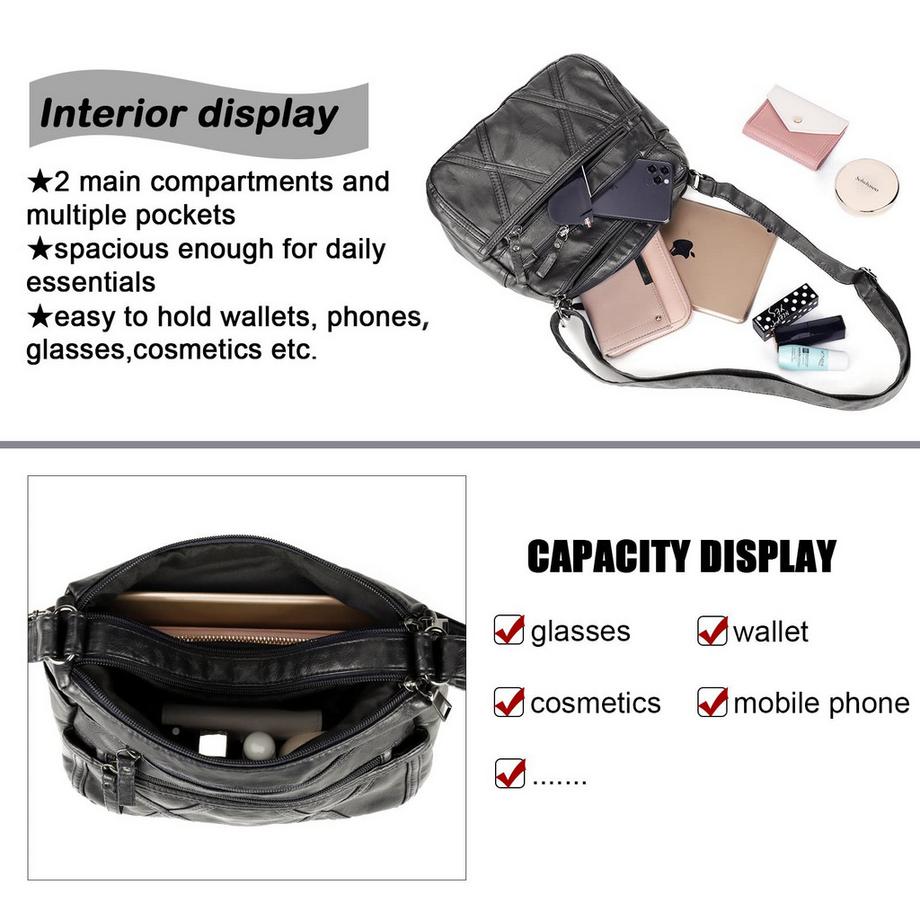 Only-bags.store Petit sac bandoulière avec plusieurs poches design imperméable  