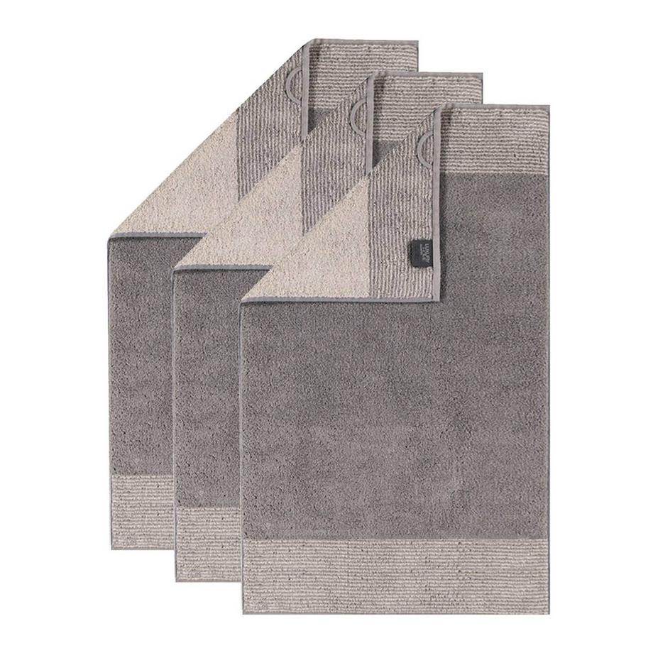 Cawö Gästetuch  3er Pack-Luxury Home Two-Tone  