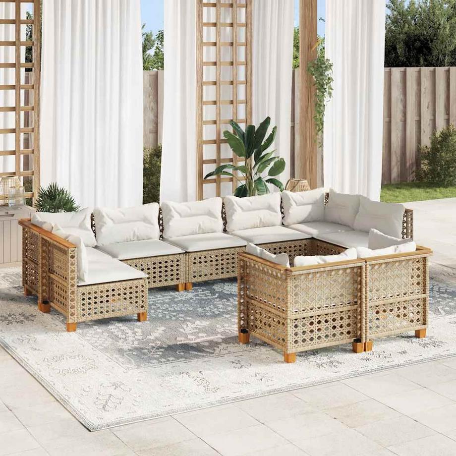 VidaXL Ensemble de canapés de jardin rotin synthétique  