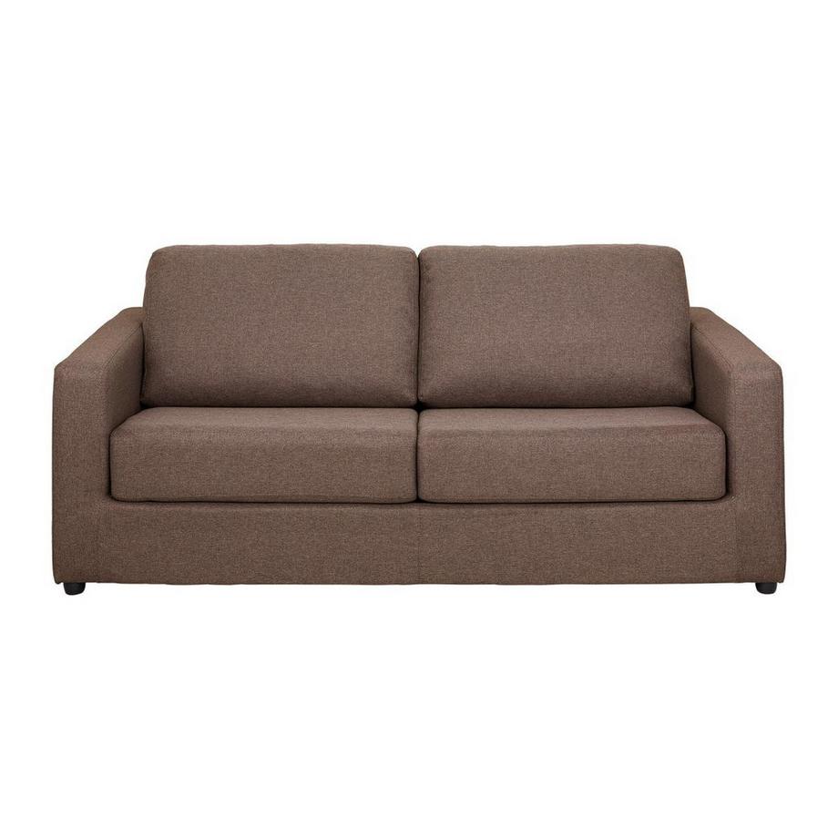 Vente-unique Schlafsofa mit Matratze 3-Sitzer - Stoff - Braun - Liegefläche 140 cm - Matratze 14 cm - DONETO  