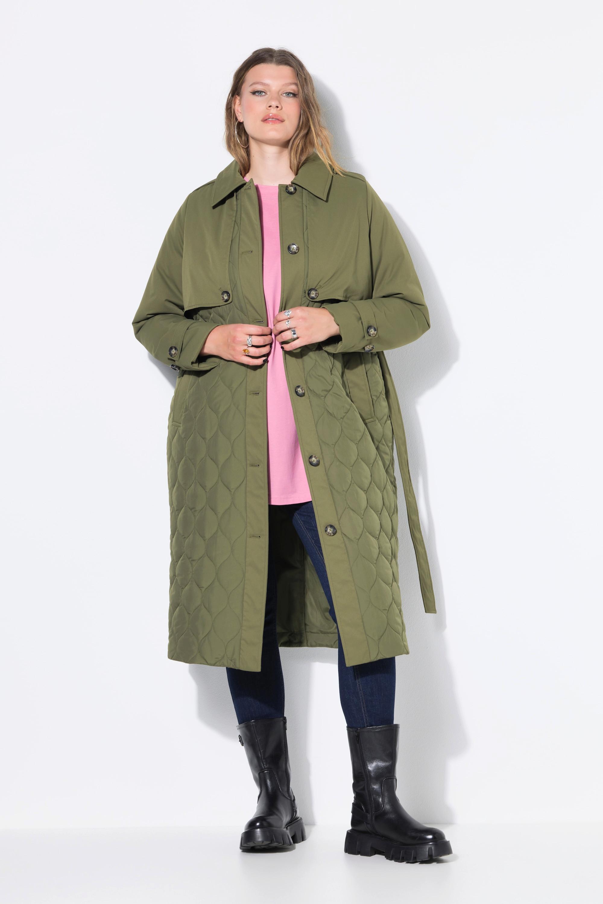 Studio Untold Trenchcoat Teil Steppung Wattiert Bindegürtel  