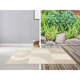 Vente-unique  Tapis intérieur ou extérieur design à motifs abstraits - 150 x 200 cm - Beige - KATERIN 