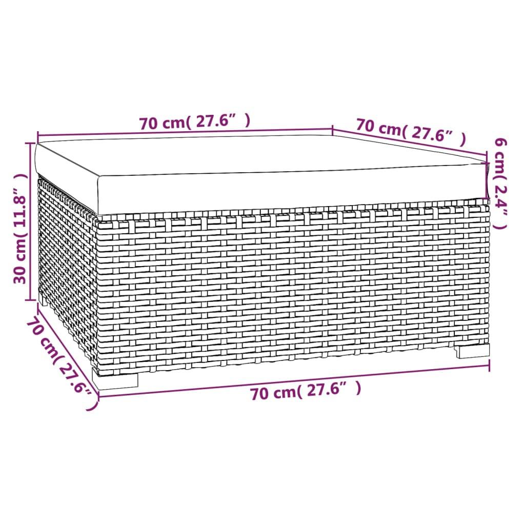 VidaXL Garten fußhocker poly-rattan  