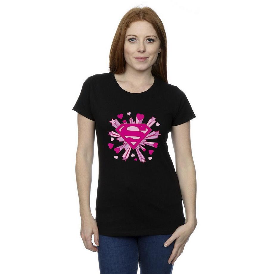 DC COMICS Supergirl Pink Logo T-Shirt  